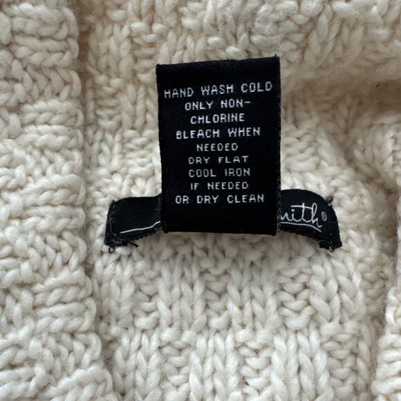 Cream Chunky Knit Cowl Neck Sweater Women’s Small Soft Pullover Fall Cozy - Picture 9 of 12